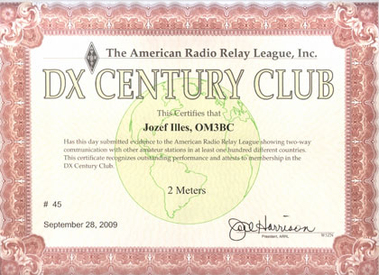 OM3BC DXCC diplom
