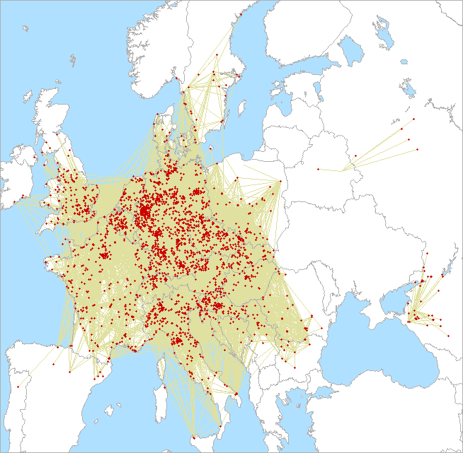 QSO map for 144 MHz