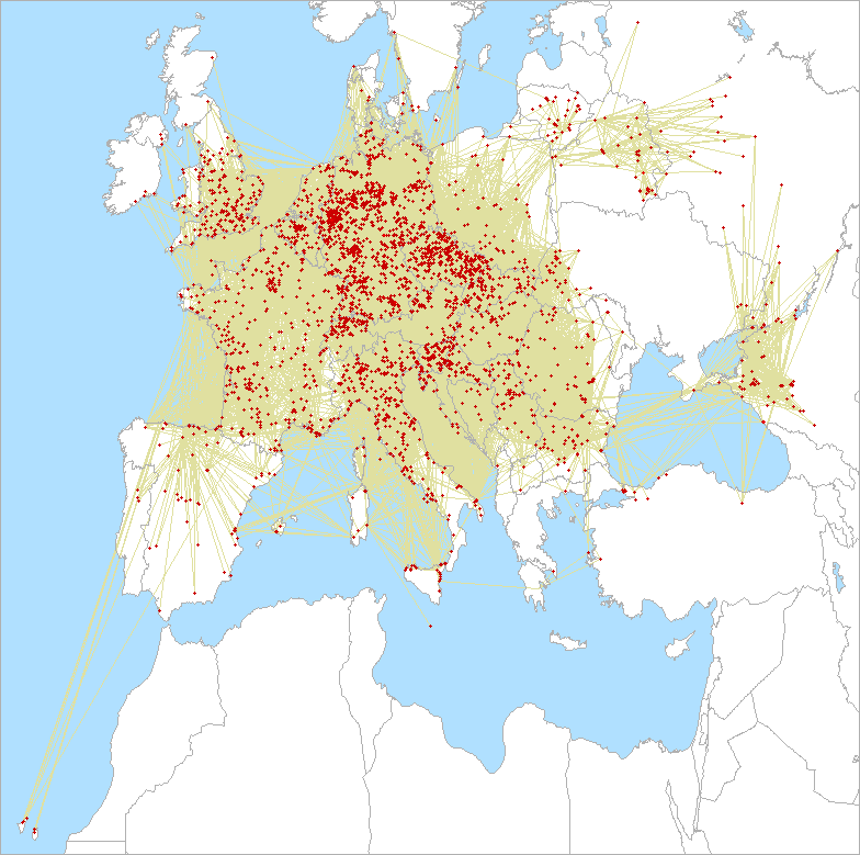 QSO map for 144 MHz