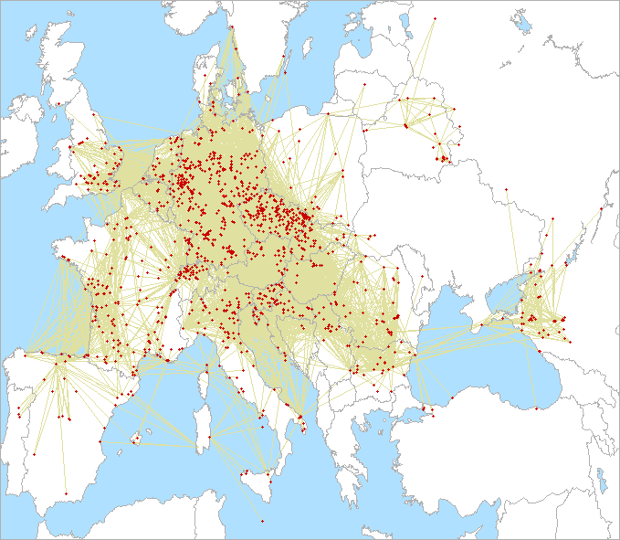 QSO map for 432 MHz