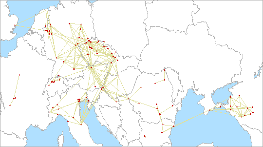 QSO map for 5.7 GHz