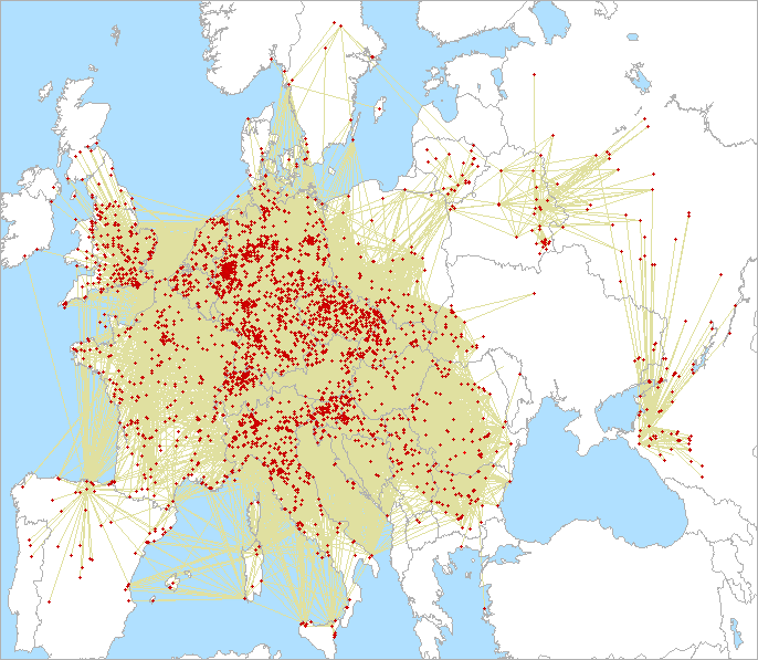 QSO map for 144 MHz