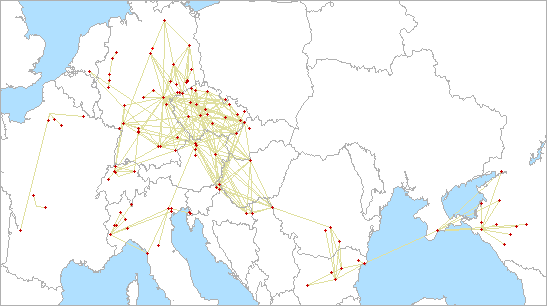 QSO map for 5.7 GHz
