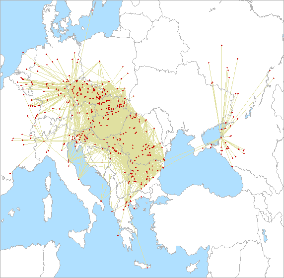 QSO map for 144 MHz