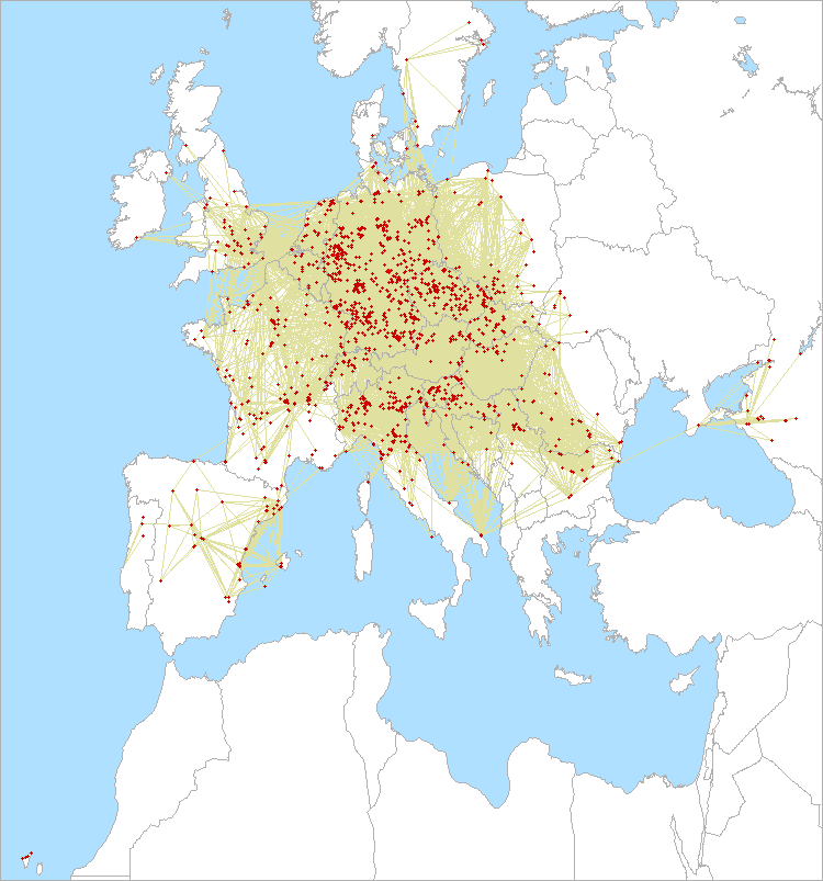 QSO map for 432 MHz