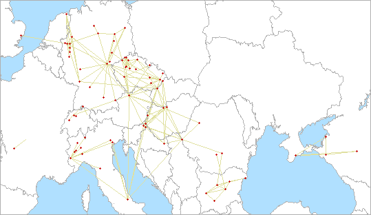 QSO map for 5.7 GHz