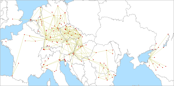 QSO map for 5.7 GHz