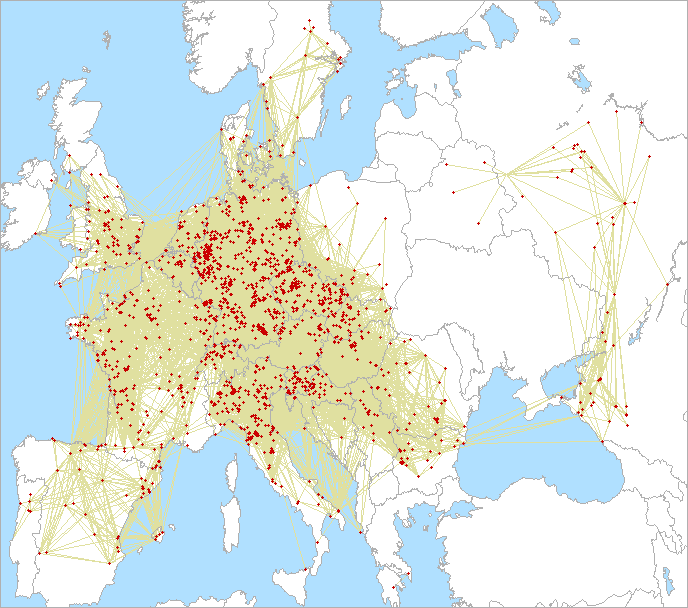 QSO map for 432 MHz