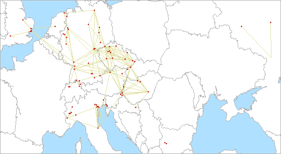 QSO map for 5.7 GHz