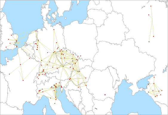 QSO map for 5.7 GHz