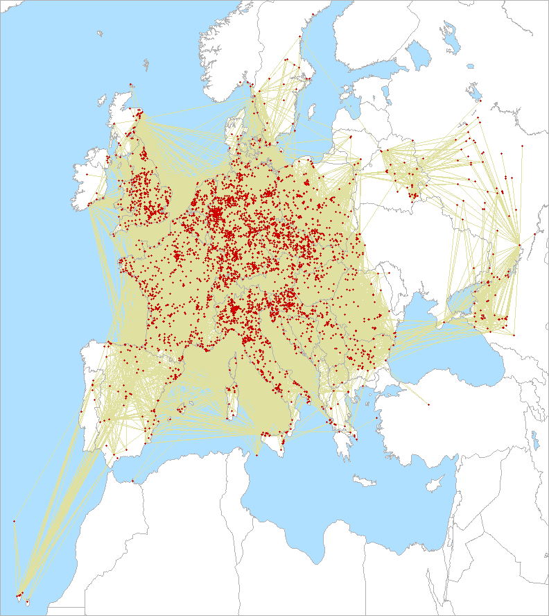 QSO map for 144 MHz